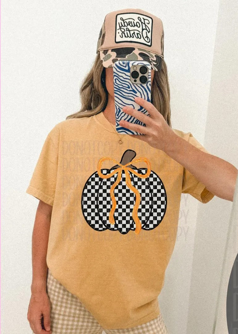 Checkered Pumpkin Tee