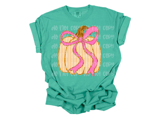 Bow Pumpkin Fall Graphic Tee