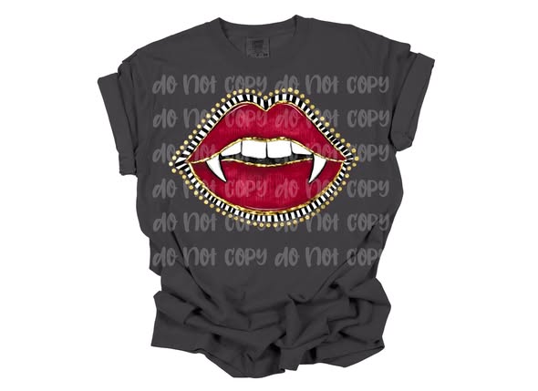 Vampire Lips Halloween Graphic Tee
