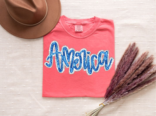 Sparkly America Graphic Tee - Comfort Colors