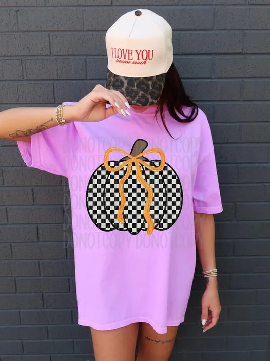 Checkered Pumpkin Tee