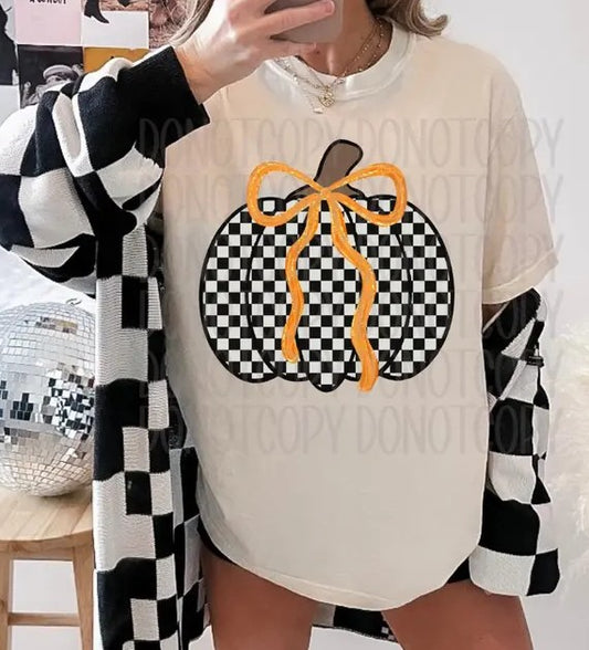 Checkered Pumpkin Tee